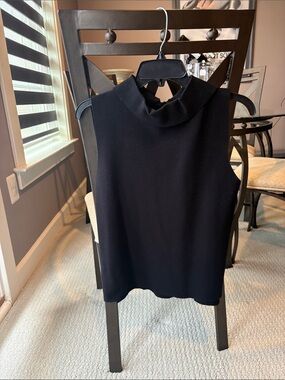 Sleek Sleeveless Cowl Neck top - Black